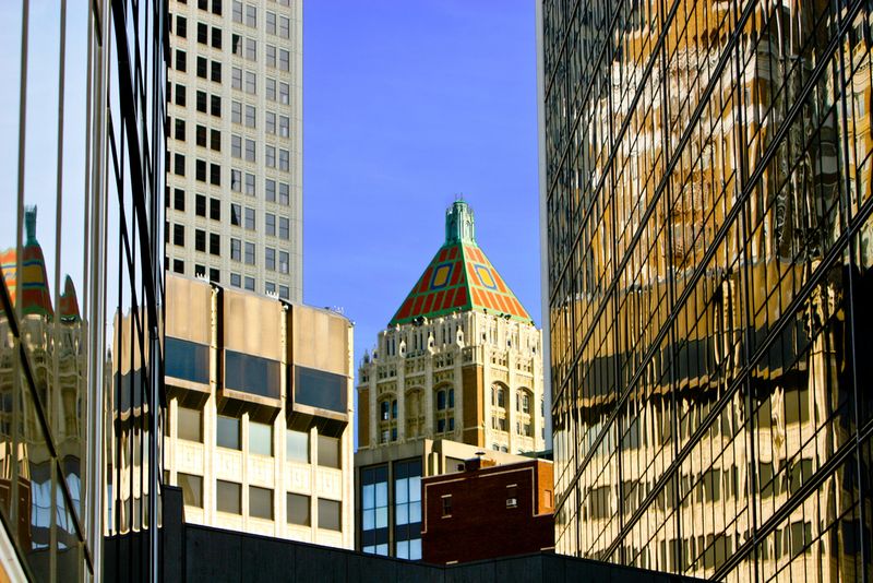 Downtown Tulsa is a photographer's dream, filled with gleaming glass juxtaposed against one of the best collections of Art Deco architecture in the nation.