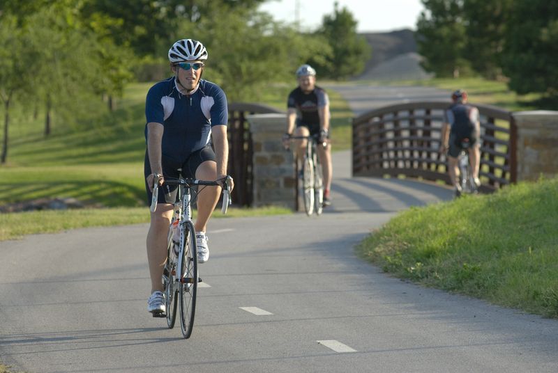The Oklahoma River Trails in downtown Oklahoma City draw biking enthusiasts who enjoy the scenic paved trails and the camaraderie of other bikers.