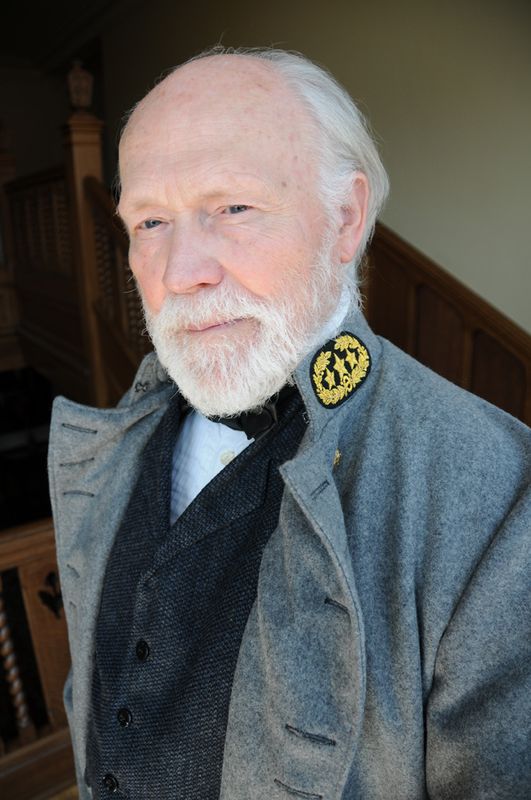 Ted Kachel as Robert E. Lee for the 2010 Oklahoma Chautauqua. As an historical interpreter, Kachel utilizes the skills he developed over 40 years of teaching humanities and theater at colleges across the midwest.