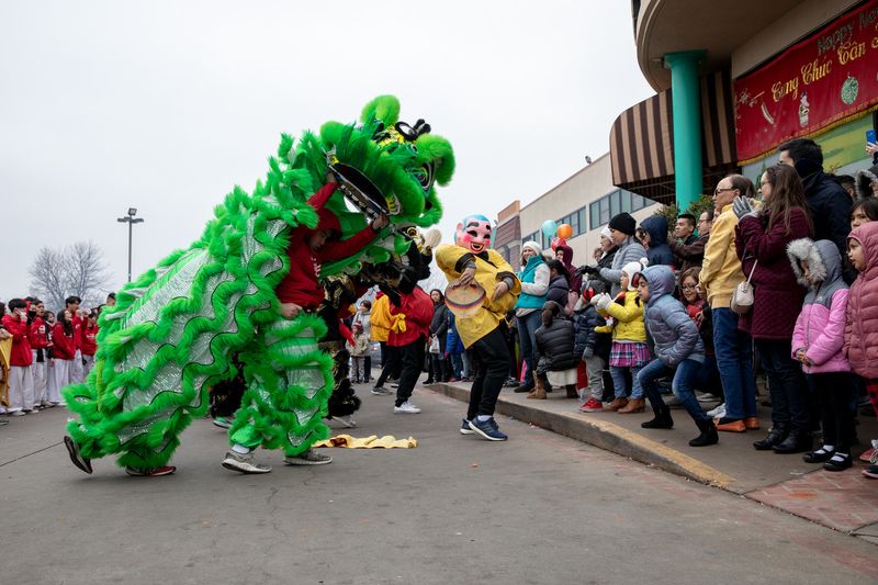 See lion dancers perform at Super Cao Nguyen's Lunar New Year Celebration in Oklahoma City.