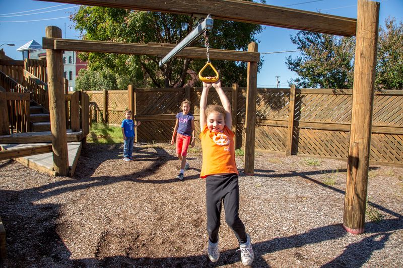 Play on the outdoor playground at Leonardo's Children's Museum &amp; Adventure Quest in Enid.