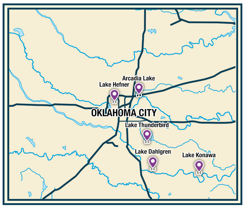 Discover excellent fishing opportunities in central Oklahoma.