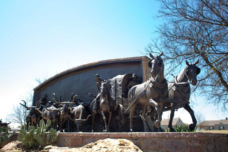 "On the Chisholm Trail" is a a life-size tribute to the American cowboy and cattle drive at the Chisholm Trail Heritage Center in Duncan.