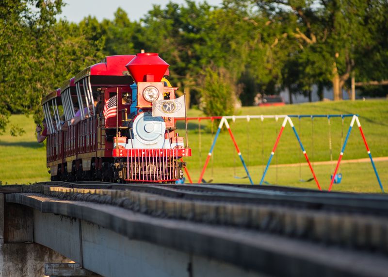All aboard a fun train ride at Enid's Meadowlake Park.