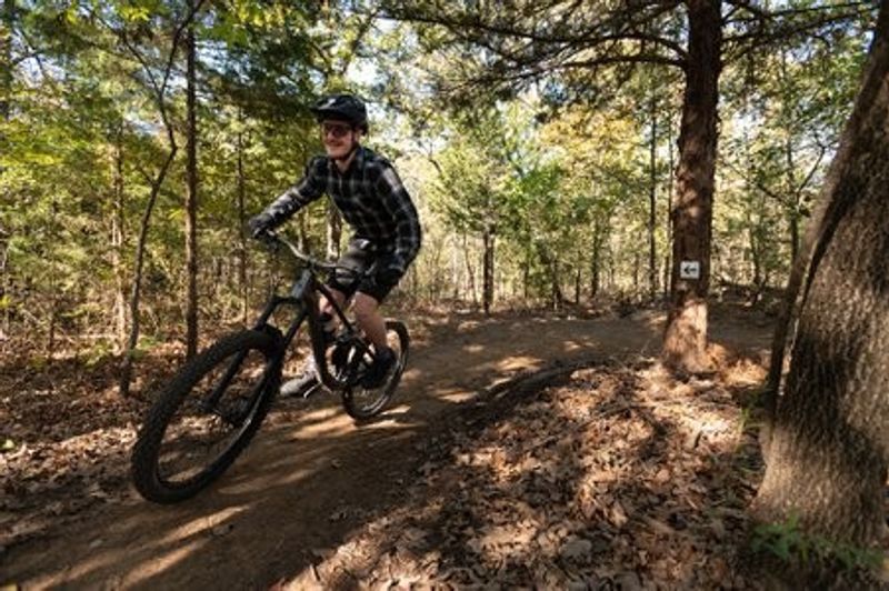 Take a bike ride through Tulsa's Lubell Park Trails.