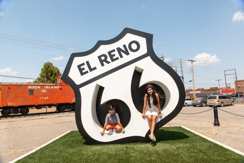 The El Reno Mother Road Monument is a perfect place for family photo ops.