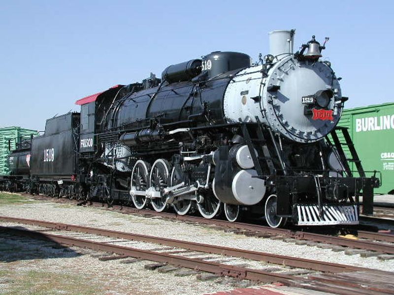 The Frisco 1519 steam engine is on display at the Railroad Museum of Oklahoma in Enid.