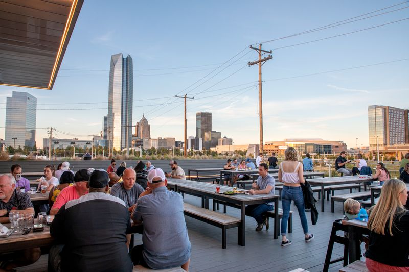 Across the street from Scissortail Park in Oklahoma City, Social Capital welcomes guests with a comfortable atmosphere, an extensive list of craft beer, specialty cocktails and wine, plus two restaurants serving a wide variety of delicious fare.