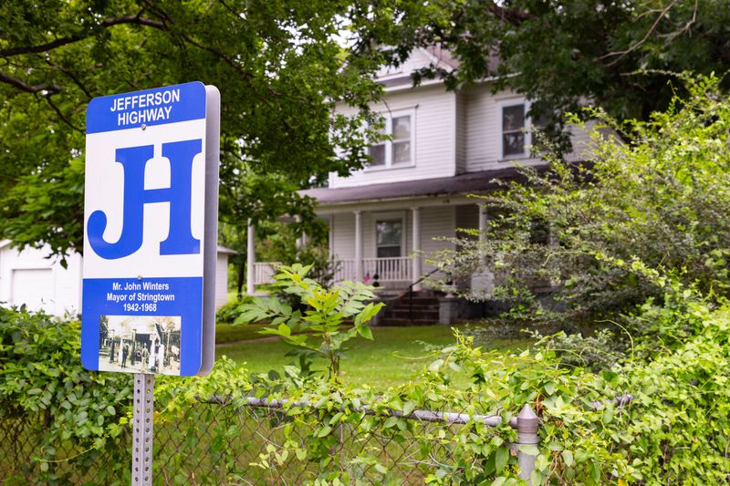 Today, you can see historic sites like Winters' Home along the Jefferson Highway. John Winters was the mayor of Stringtown between 1942 and 1968.