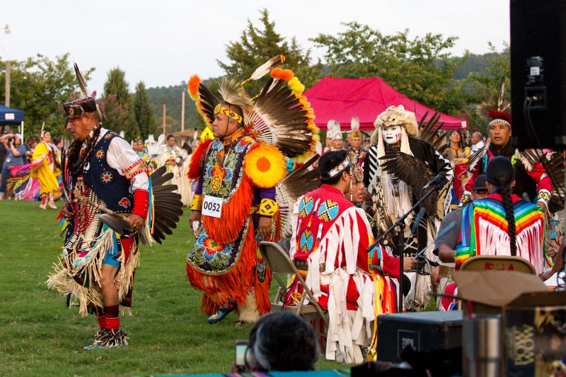 Visitors can watch traditional Native American dance at the Choctaw Labor Day Festival.