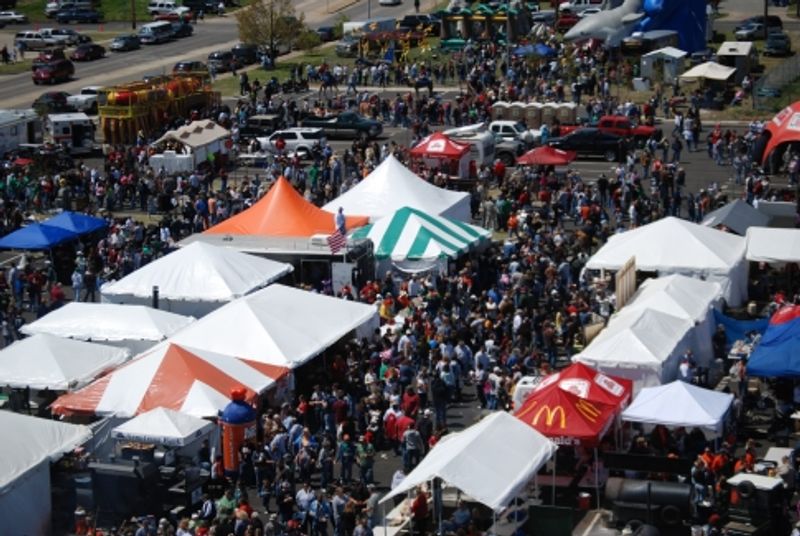 Thousands of visitors pack the streets during Muskogee's annual Exchange Club Chili & BBQ Cook-Off to sample chili, baked beans, brisket and pork spare ribs drenched in barbecue sauce.