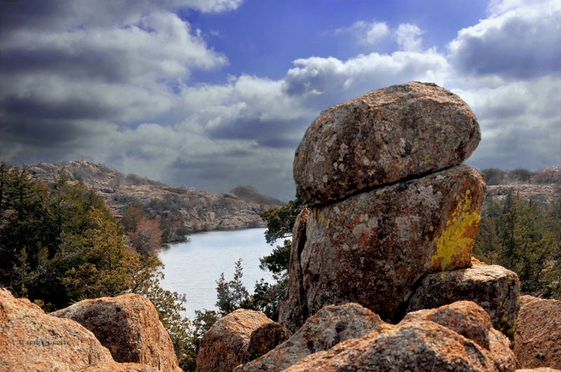 The Charon's Garden area of the Wichita Mountains Wildlife Refuge near Lawton features fascinating rock formations and secluded scenic spots for hikers and boulder hoppers to enjoy.