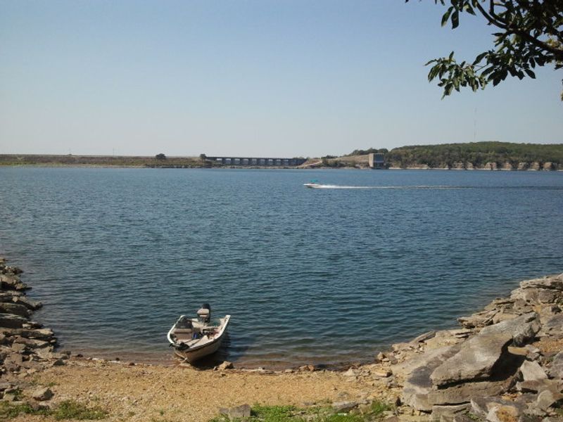Cabins 23 and 24 at Tenkiller State Park lead down to a private swimming beach, which is also a great place to dock your boat.