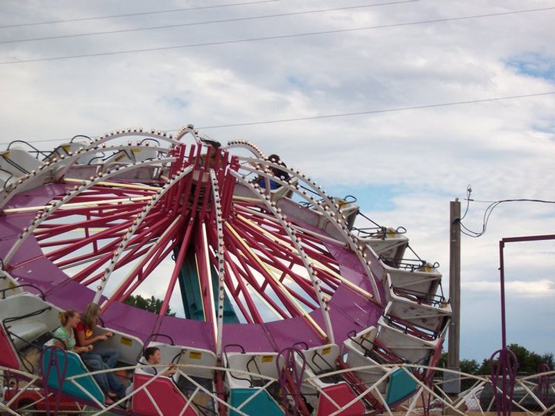 Visitors to the Canadian County Free Fair in El Reno are in for a thrill when they climb aboard an exciting midway ride.