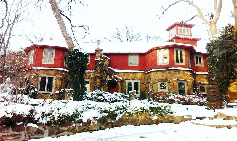 The beautiful Cedar Rock Inn at Redberry Farm in winter.