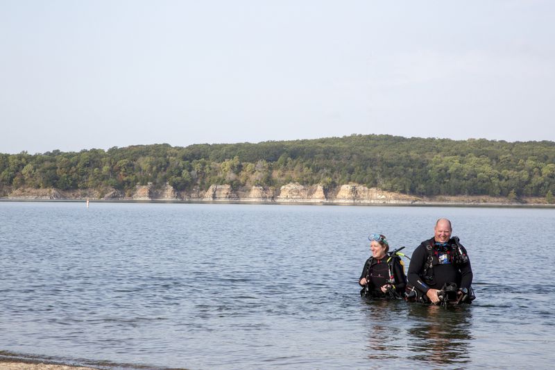 Tenkiller State Park in Gore features unexpected historical treasures like a scuba diving area where divers can see old buildings from Cookson.