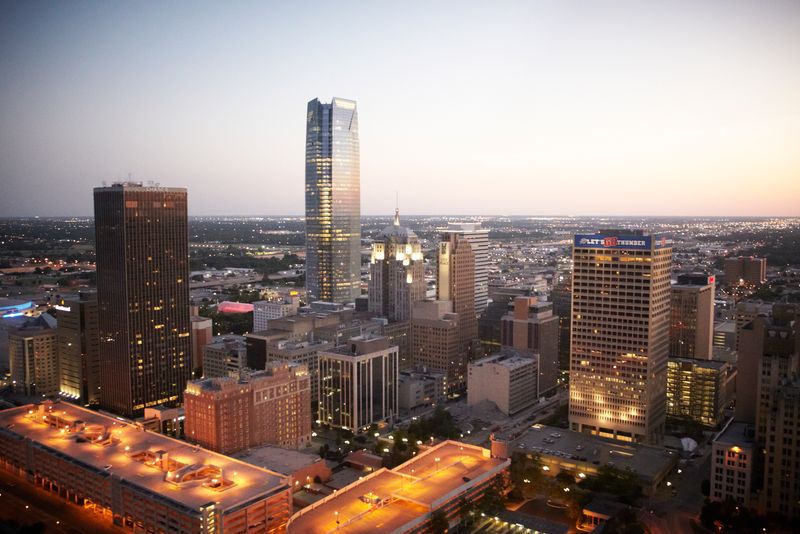 A gorgeous view of the Oklahoma City skyline.
