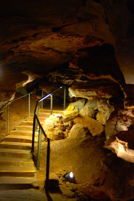 Alabaster Caverns State Park near Freedom is home to the world's largest publicly-toured gypsum cave. The cave tour includes interpretation by a guide and a well-lit path.