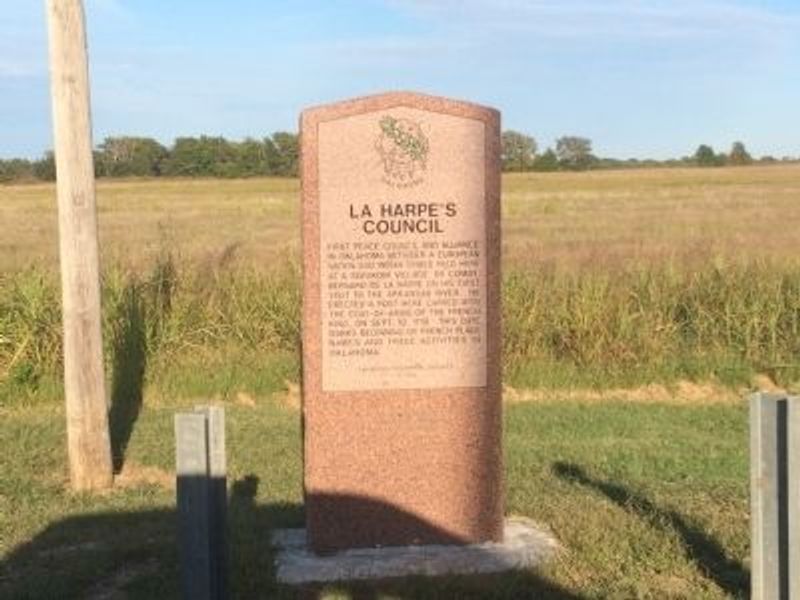 La Harpe's Council Marker Oklahoma's Official Travel