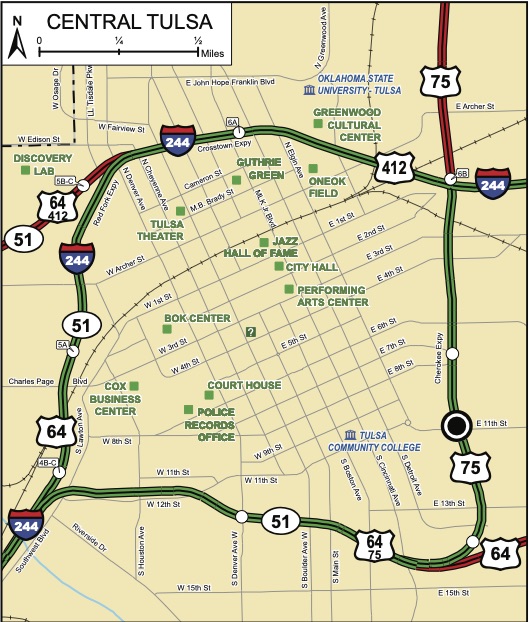 Downtown Tulsa Map