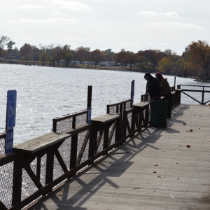 The fishing pier located alongside Horse Creek Bridge.