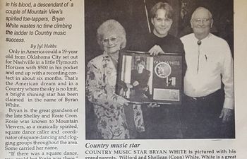Newspaper clipping from an Oklahoma newspaper from 1996, the year his first album went platinum