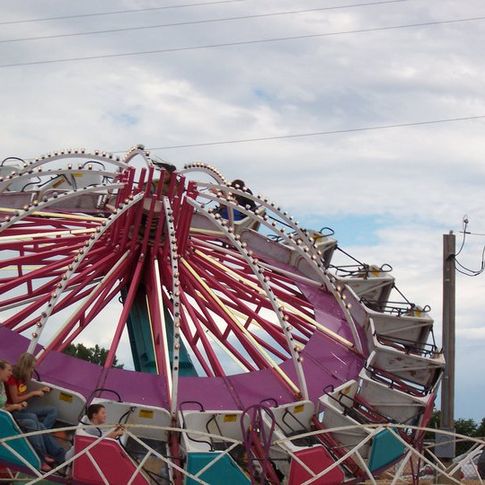 Visitors to the Canadian County Free Fair in El Reno are in for a thrill when they climb aboard an exciting midway ride.