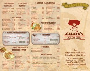 View Zapata's Mexican Grill Menu