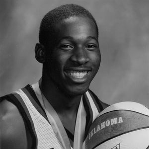 Portrait of Wayman Tisdale wearing his USA jersey for the 1984 men's Olympic basketball team 