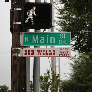 Bob Wills street sign in downtown Tulsa.