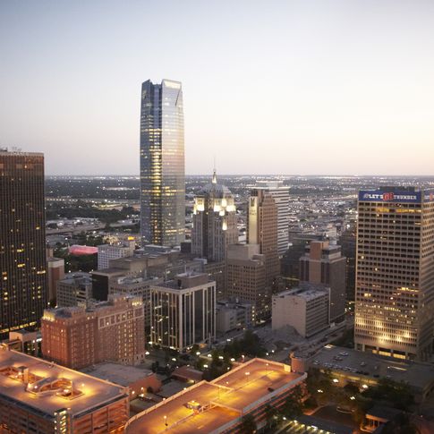 A gorgeous view of the Oklahoma City skyline.