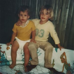 Left to right: Bryan's brother Daniel and Bryan White in 1978