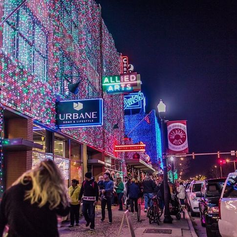 Wander through the decked out Automobile Alley Entertainment District in Oklahoma City.
