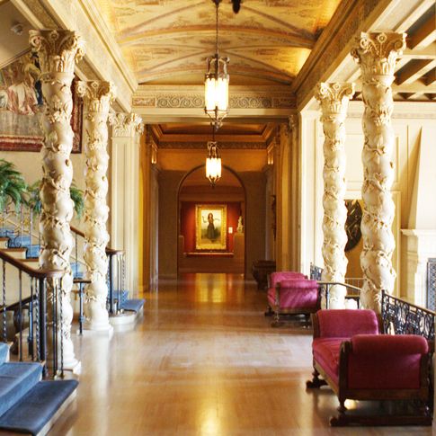 The Philbrook Museum of Art's hallway on the main floor is lined with art galleries and stunning architecture.