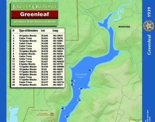 Greenleaf Lake Map with Fishing Attractors