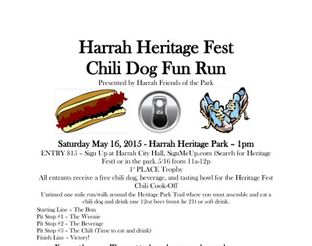 View Harrah Heritage Fest Chili Dog Fun Run Sign Up Form