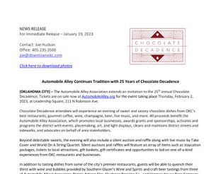 View 2023 Chocolate Decadence Press Release