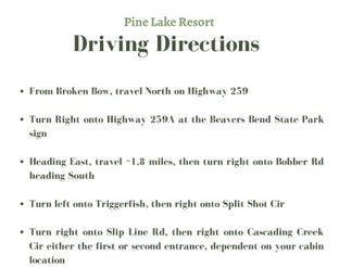 View Pine Lake Resort Driving Directions