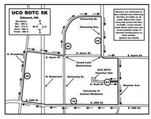 View UCO Army ROTC Gold Bar 5K Map