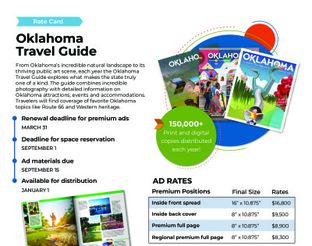 Oklahoma Travel Guide Rate Card
