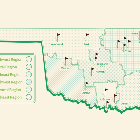 Experience 18 of the state's premier golf courses as you make your way through the Oklahoma Golf Trail.
