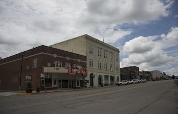 Crystal Theatre on Broadway Street in Okemah, where Woody Guthrie used to go see movies almost every day. 