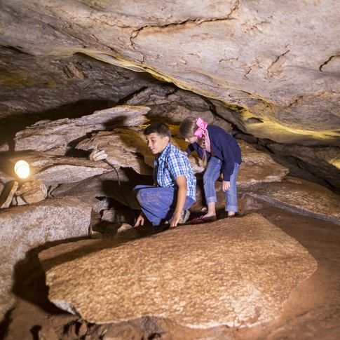 Alabaster Caverns in Freedom features unexpected natural treasures like a passageway for kids to crawl through.