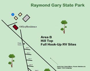 Site map for Raymond Gary State Park