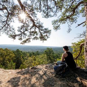 Enjoy views of the San Bois Mountains with a hike at Robbers Cave State Park. Photo by Lori Duckworth/Oklahoma Tourism.