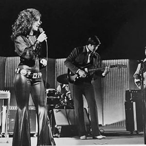 Jody Miller and her band on stage in Dallas in 1972
