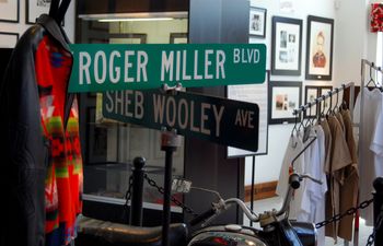 Street sign in the Roger Miller Museum honoring the town of Erick's favorite sons. 