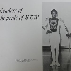Charlie Wilson (left) as a Drum Major during his Senior year of high school at Booker T. Washington High School in Tulsa.