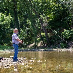 See if you can reel in white bass while fishing at Spavinaw Area at Grand Lake State Park. Photo by Megan Rossman.