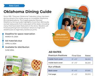 Discover Oklahoma Destination Dining Guide Rate Card